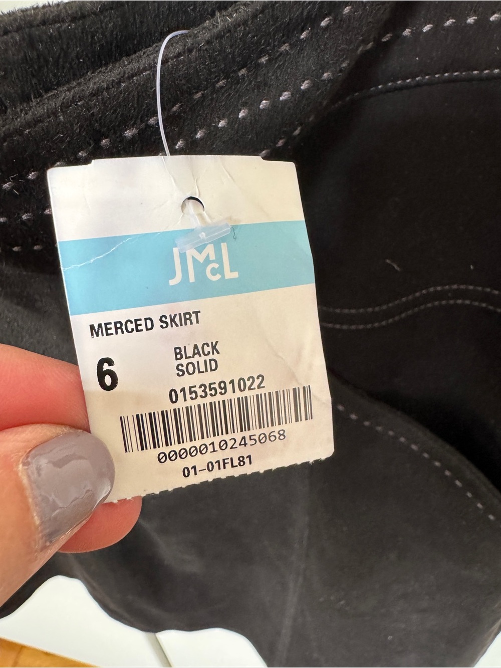 J. McLaughlin Black Suede Stretch Skirt with Contrast Stitching - Picture 4 of 10